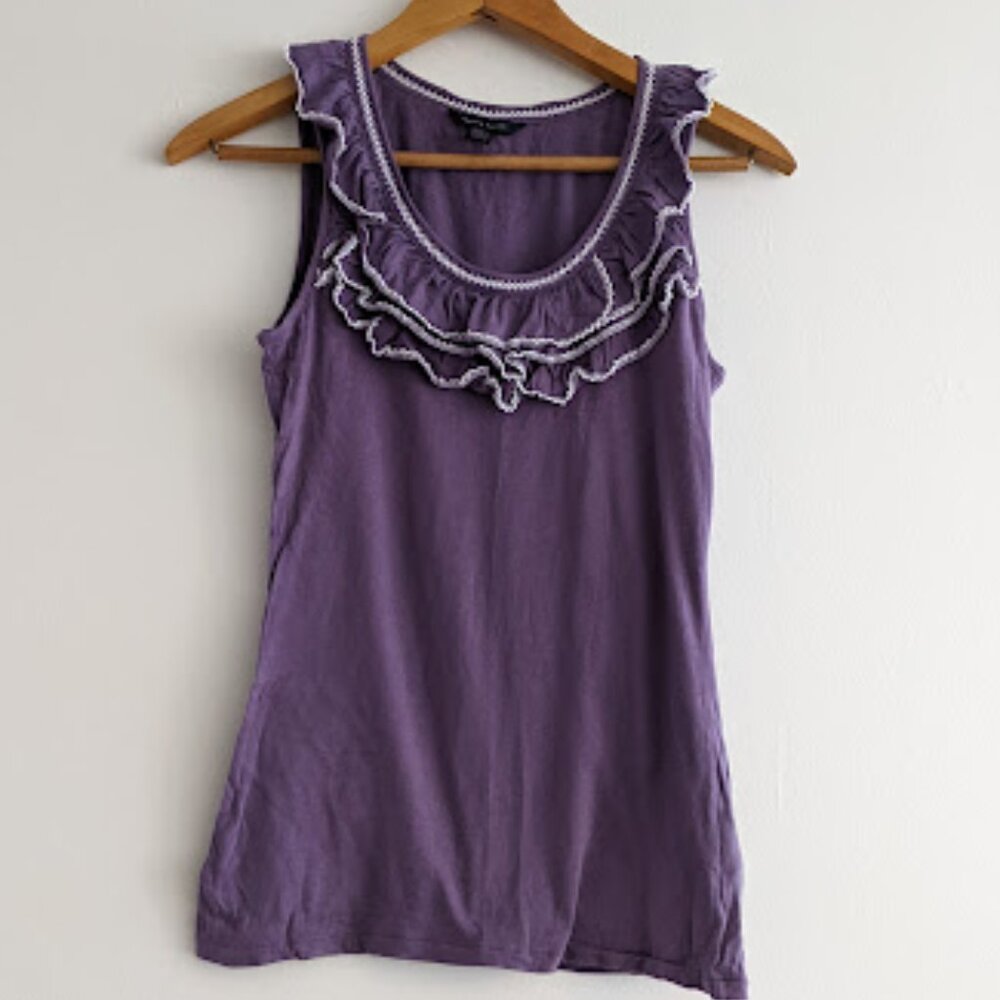 Tommy Hilfiger Purple Ruffled Tank Top Size S